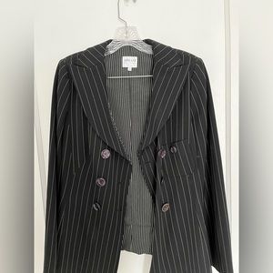 Armani Collezioni Black Pin Stripe Jacket Blazer Sz 8
